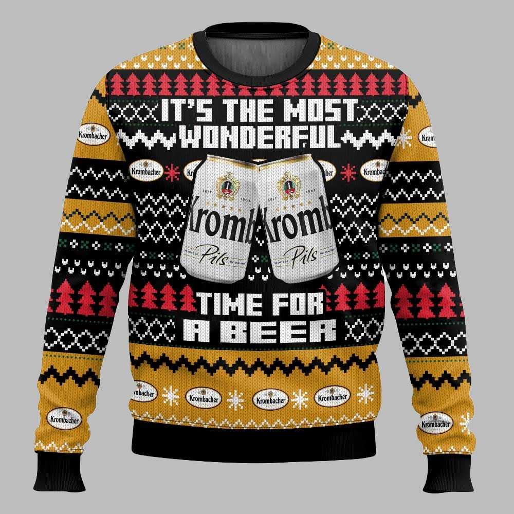 Krombacher Its The Most Wonderful Time For A Beer Christmas Ugly Sweater