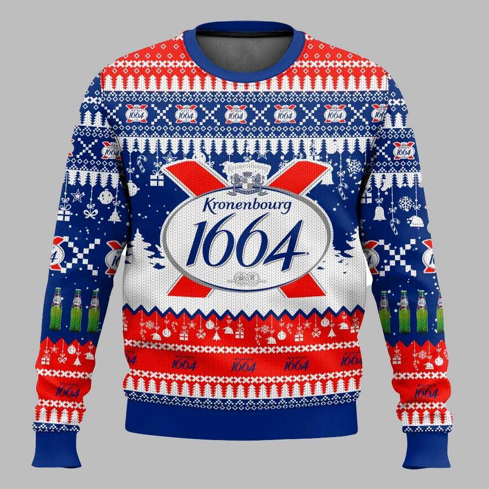 Kronenbourg 1664 United Kingdom Beer Christmas Ugly Sweater