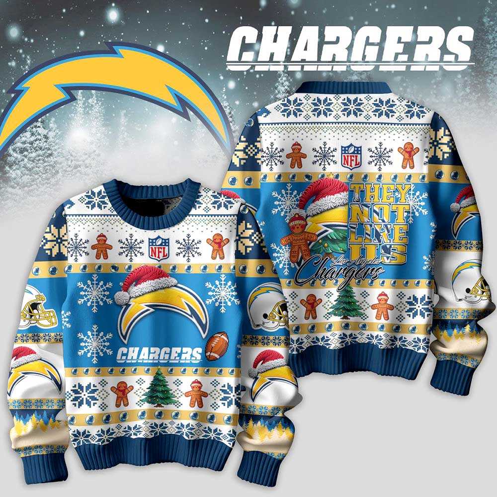 Los Angeles Chargers They Not Like Us Christmas Ugly Sweater