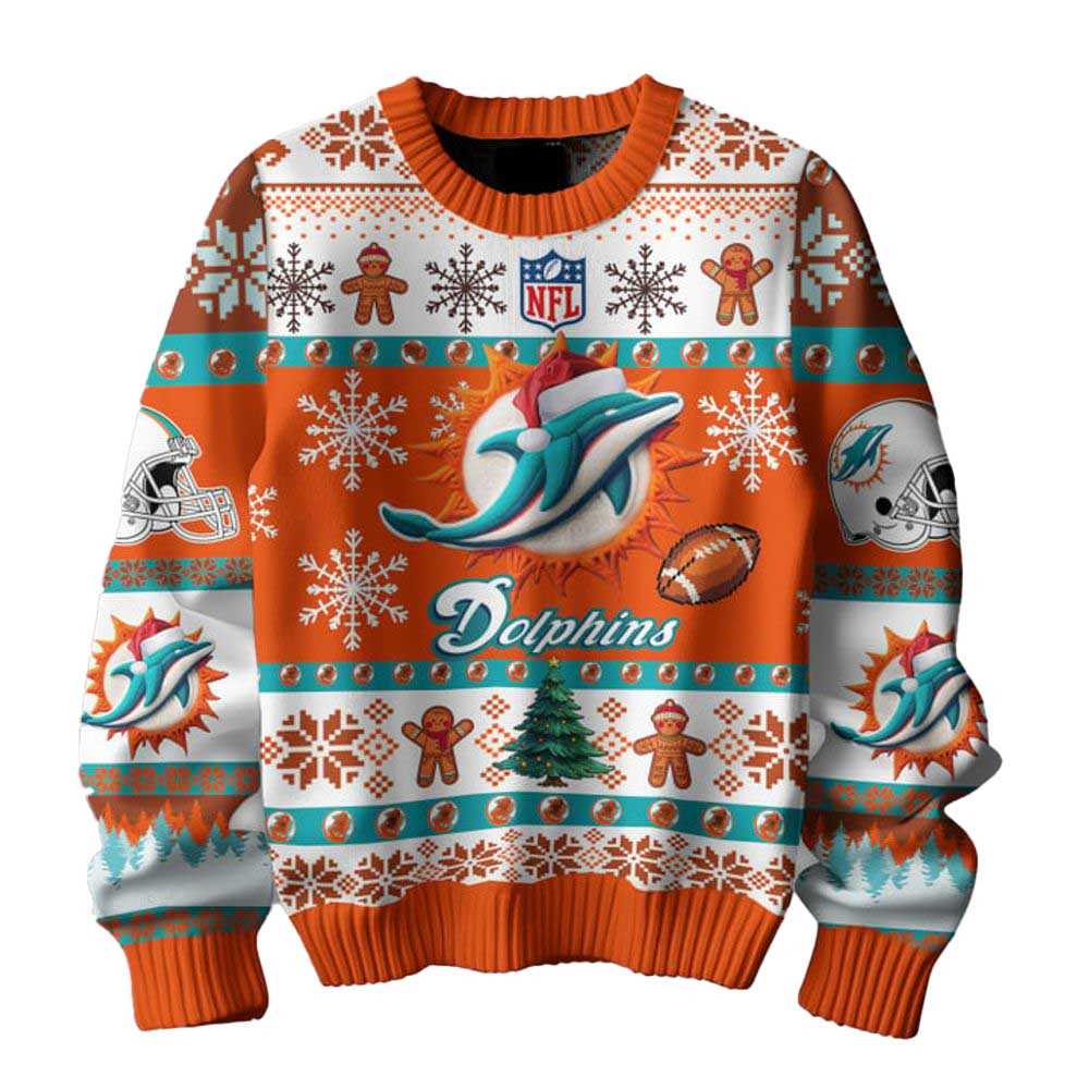 Miami Dolphins They Not Like Us Christmas Ugly Sweater