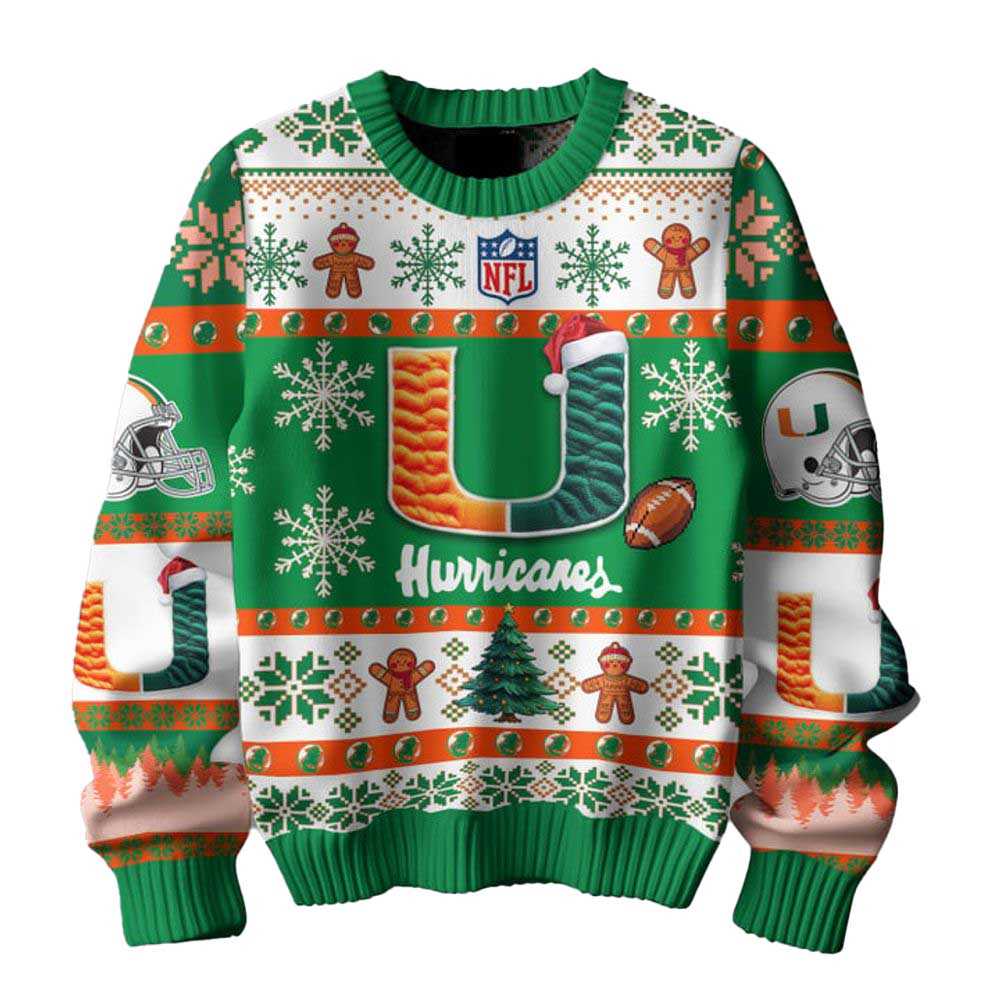 Miami Hurricanes They Not Like Us Christmas Ugly Sweater