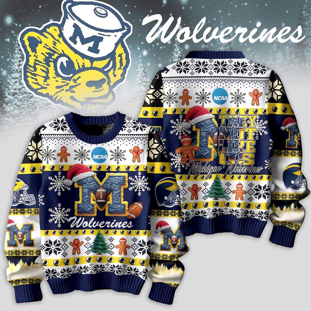 Michigan Wolverines They Not Like Us Christmas Ugly Sweater