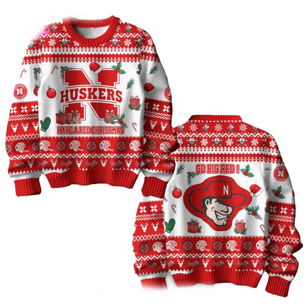 Nebraska Cornhuskers All I Want For Christmas Sweater