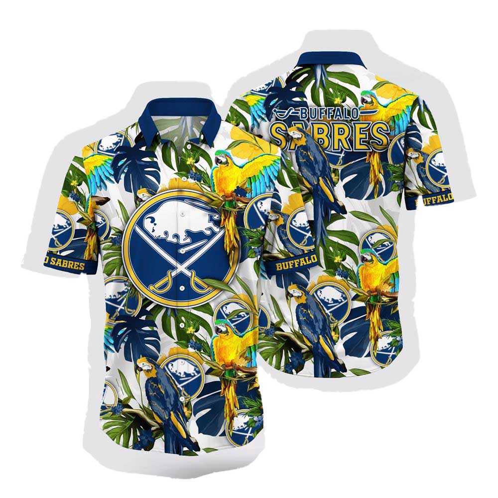 Nhl Buffalo Sabres Hawaiian Shirt Tropical Parrot Pattern Summer Hawaiian Shirt