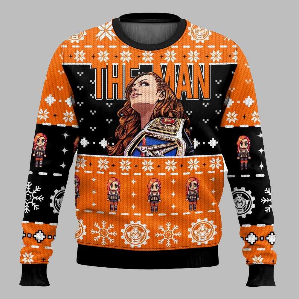 The Man Becky Lynch Christmas Ugly Sweater