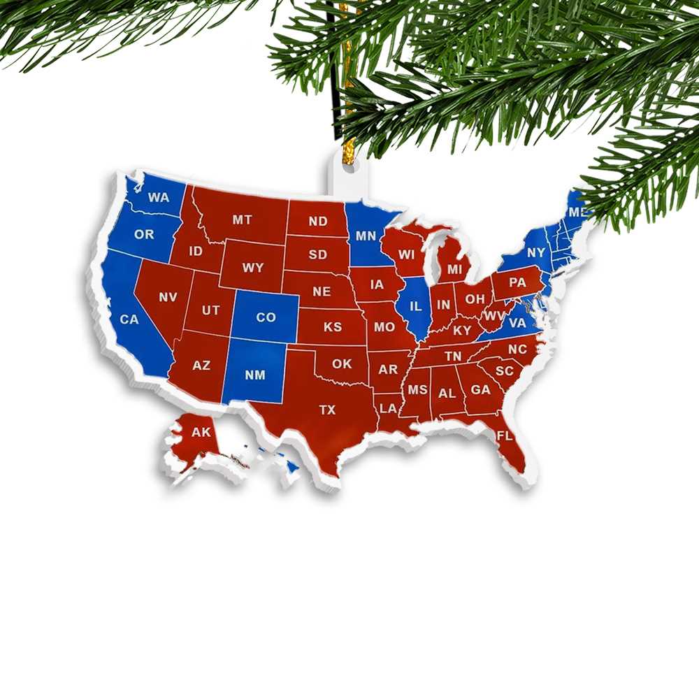 Us Presidential Election Trump 2024 Election Results Map Ornament