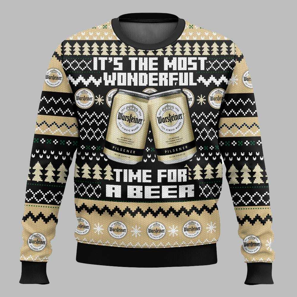 Warsteiner Its The Most Wonderful Time For A Beer Christmas Ugly Sweater