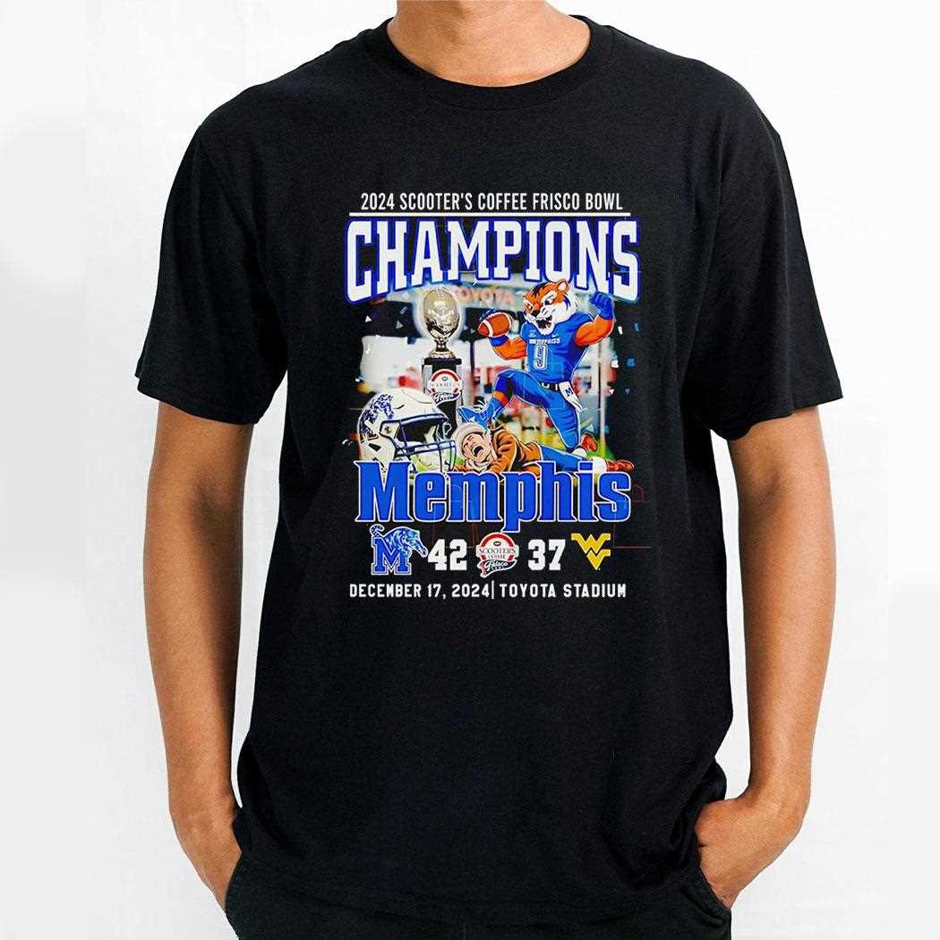 Scooter Coffee Frisco Bowl Champions Memphis Tigers 2024 Shirt