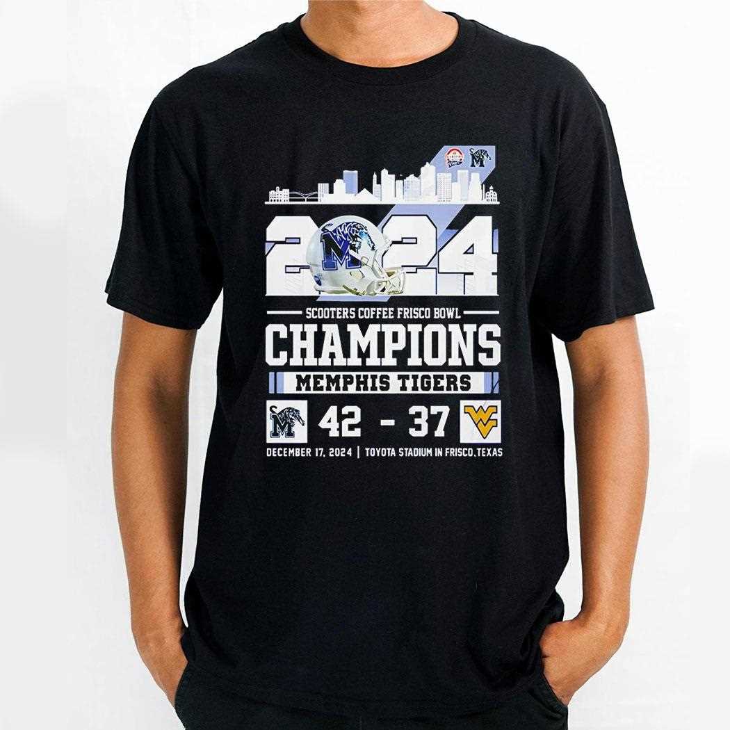 Scooters Coffee Frisco Bowl Champions Memphis Tigers 2024 Shirt