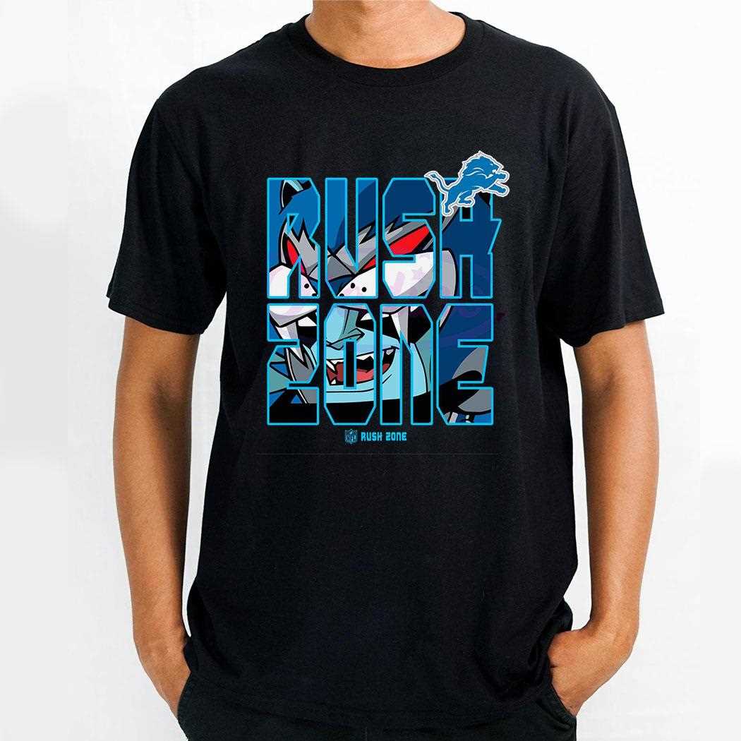 Nfl Rush Zone Cartoon Detroit Lions Football Shirt