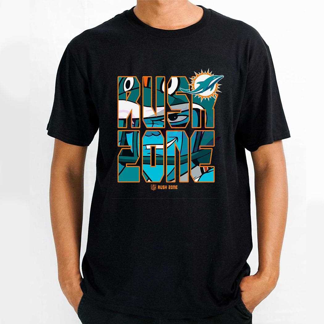 Nfl Rush Zone Cartoon Miami Dolphins Football Shirt