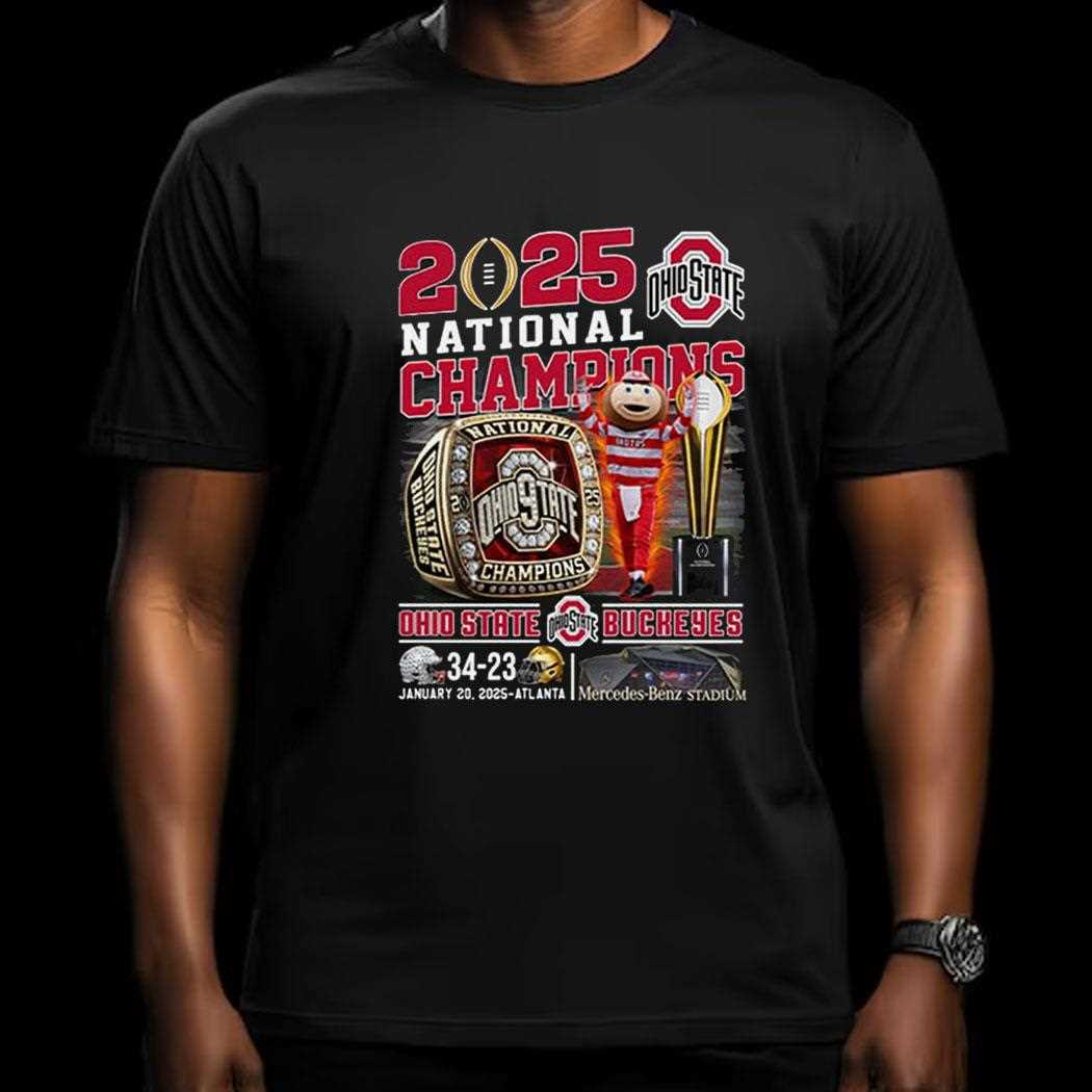 2025 National Champions Ohio State Two Sided Shirt