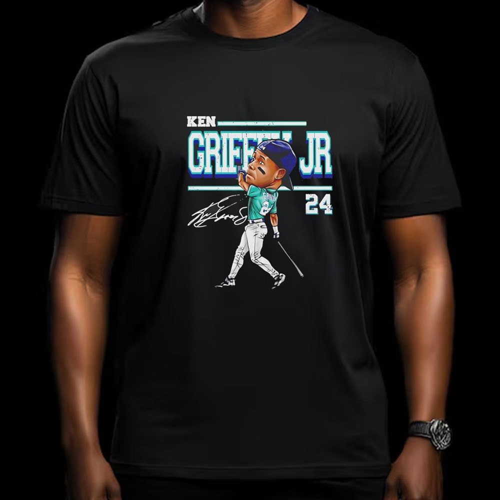 Ken Griffey Jr Seattle Derby Mlb Baseball Cartoon Signature Vintage Shirt
