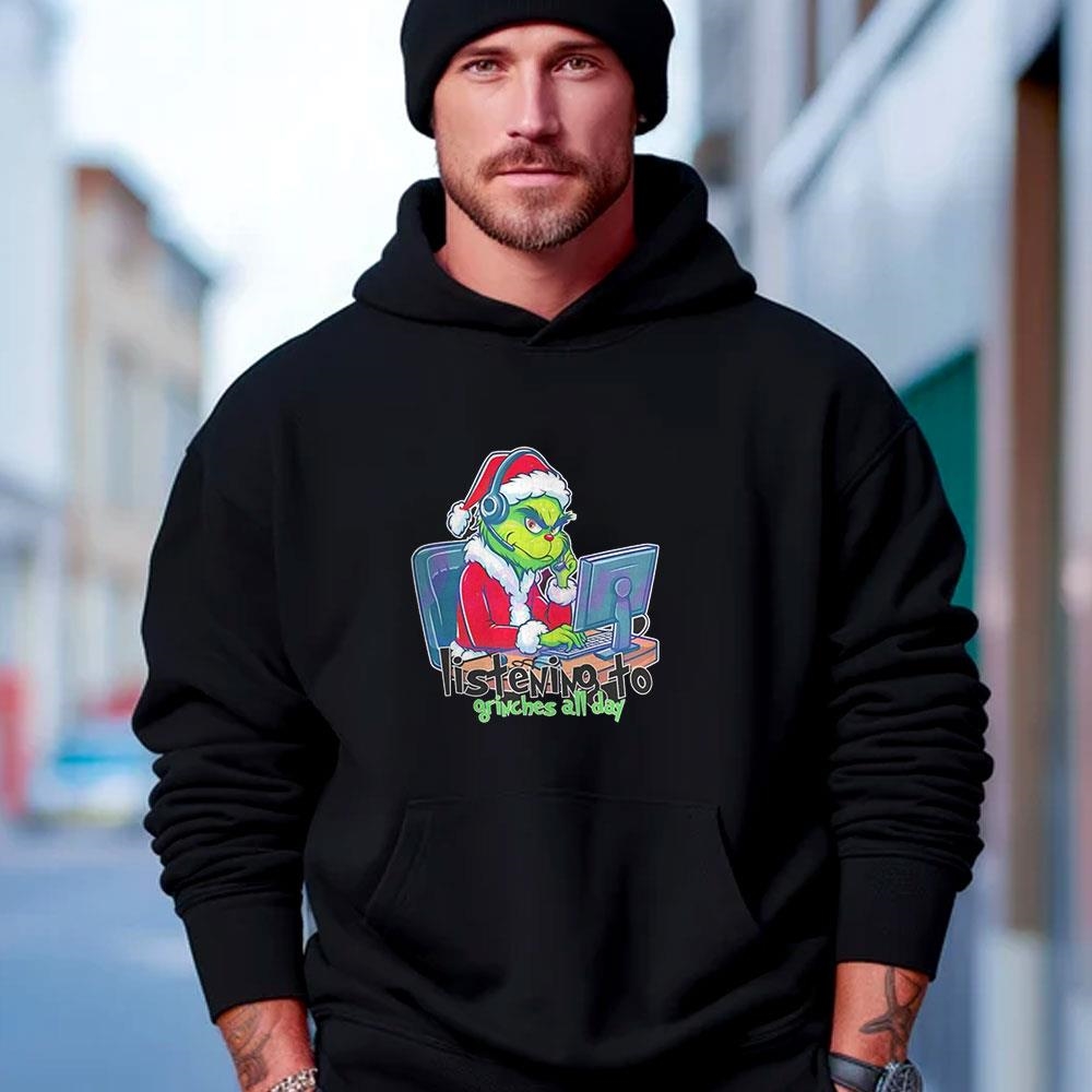 Grinch Telesale Listening To Grinches All Day Christmas Shirt Grinch Telesale Listening To Grinches All Day Christmas Shirt