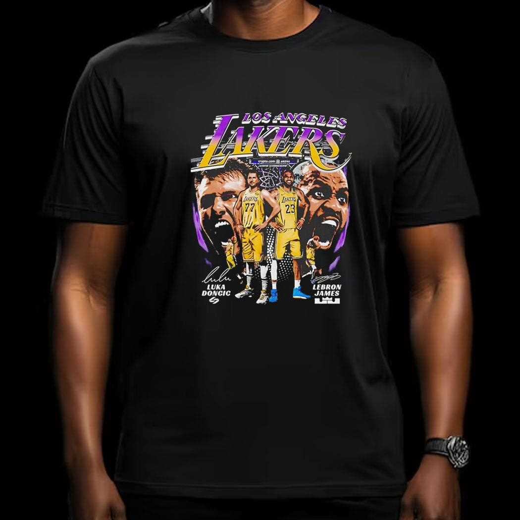 Luka Doncic And Lebron James Los Angeles Lakers Nba Basketball Graphic Shirt Luka Doncic And Lebron James Los Angeles Lakers Nba Basketball Graphic Shirt