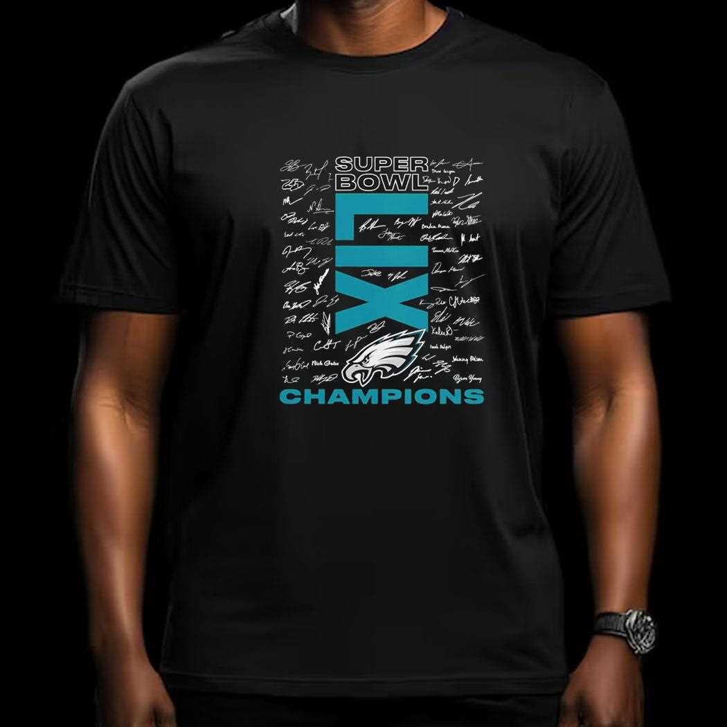 Philadelphia Eagles Super Bowl Lix Champions Roster Signing Shirt Philadelphia Eagles Super Bowl Lix Champions Roster Signing Shirt