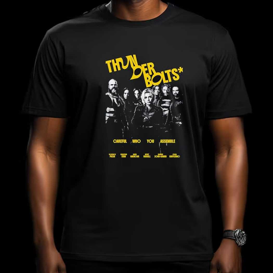 Thunderbolts Careful Who You Assemble Characters Name Shirt Thunderbolts Careful Who You Assemble Characters Name Shirt