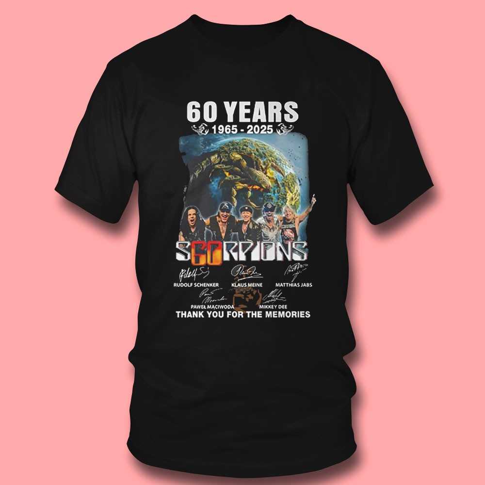 Scorpions 60th Anniversary 1965 2025 Thank You For The Memories Shirt Scorpions 60th Anniversary 1965 2025 Thank You For The Memories Shirt