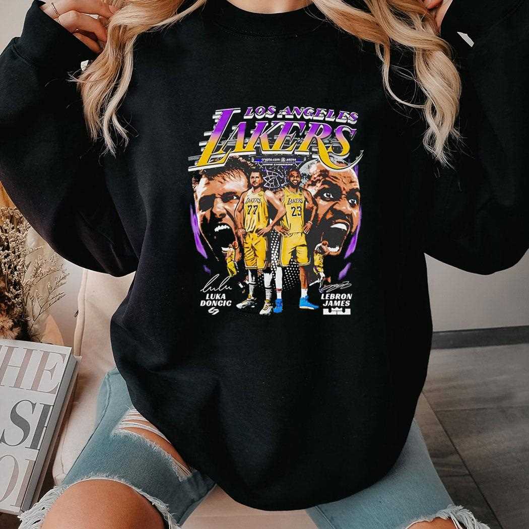Luka Doncic And Lebron James Los Angeles Lakers Nba Basketball Graphic Shirt Luka Doncic And Lebron James Los Angeles Lakers Nba Basketball Graphic Shirt
