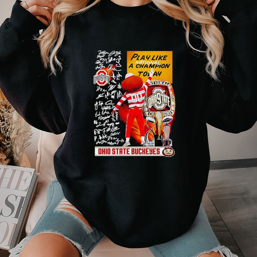 Ohio State Buckeyes Perfect Season National Champions 2024 Signatures Shirt