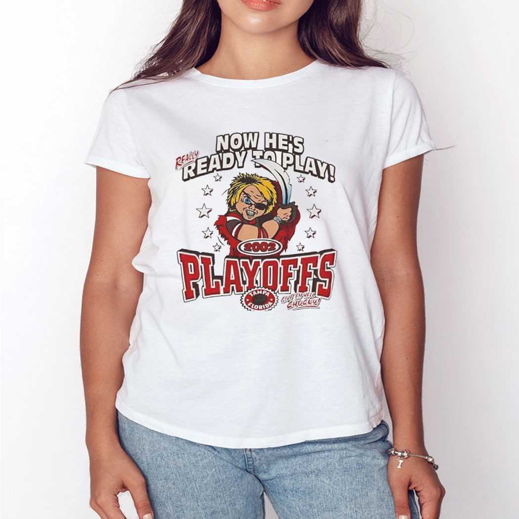 Chucky Now Hes Really Ready To Play Tampa Bay Buccaneers Playoffs 2002 Vintage Shirt Chucky Now Hes Really Ready To Play Tampa Bay Buccaneers Playoffs 2002 Vintage Shirt