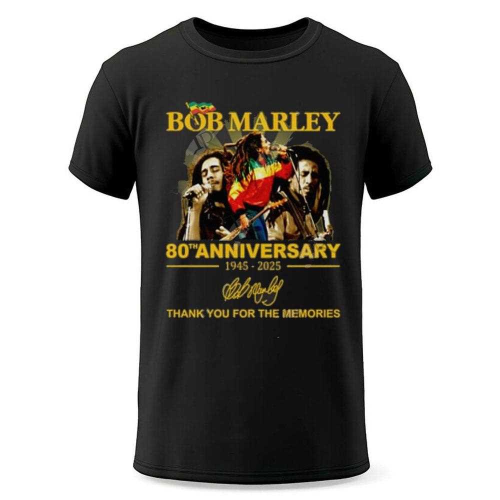 Bob Marley 80th Anniversary 1945 2025 Thank You For The Memories Shirt Bob Marley 80th Anniversary 1945 2025 Thank You For The Memories Shirt