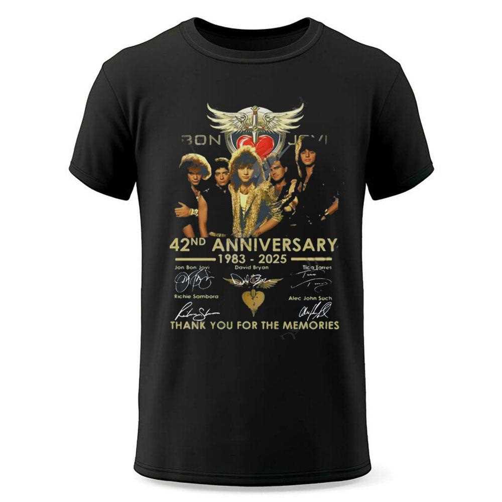 Bon Jovi 42nd Anniversary 1983 2025 Thank You For The Memories Shirt Bon Jovi 42nd Anniversary 1983 2025 Thank You For The Memories Shirt