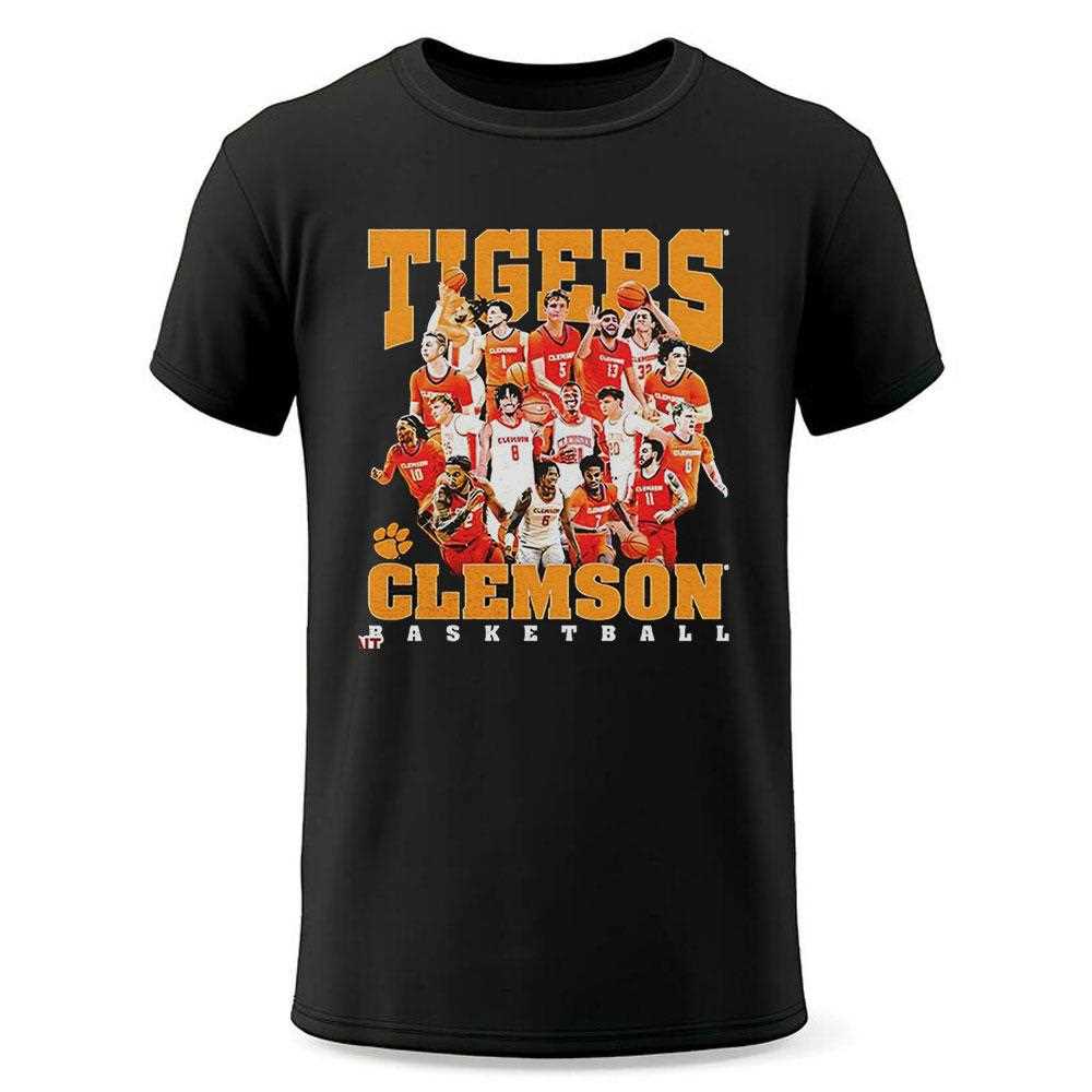 Clemson Tigers Mens Basketball Team Collage Shirt Clemson Tigers Mens Basketball Team Collage Shirt