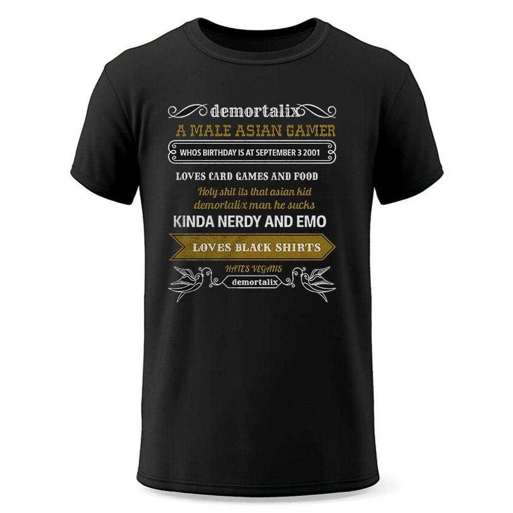 Demortalix A Male Asian Gamer Loves Card Games And Food Shirt Demortalix A Male Asian Gamer Loves Card Games And Food Shirt
