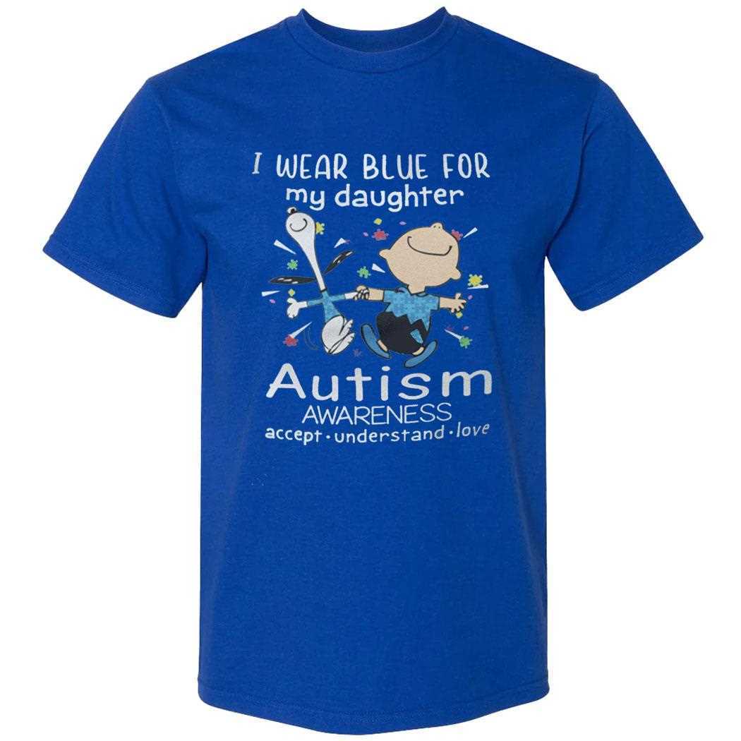 I Wear Blue For My Niece Autism Awareness Charlie And Snoopy Accept Understand Love Shirt I Wear Blue For My Niece Autism Awareness Charlie And Snoopy Accept Understand Love Shirt