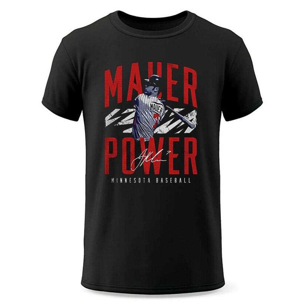 Joe Mauer Minnesota Twins Mlb Baseball Mauer Power Signature Vintage Shirt Joe Mauer Minnesota Twins Mlb Baseball Mauer Power Signature Vintage Shirt