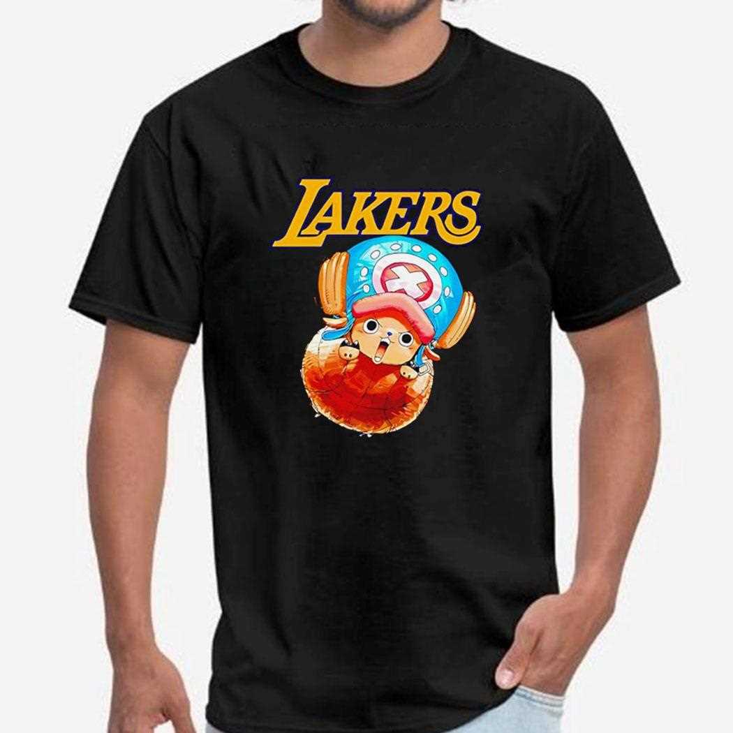 Los Angeles Lakers X One Piece Character Poster Game Night Collab Shirt Los Angeles Lakers X One Piece Character Poster Game Night Collab Shirt