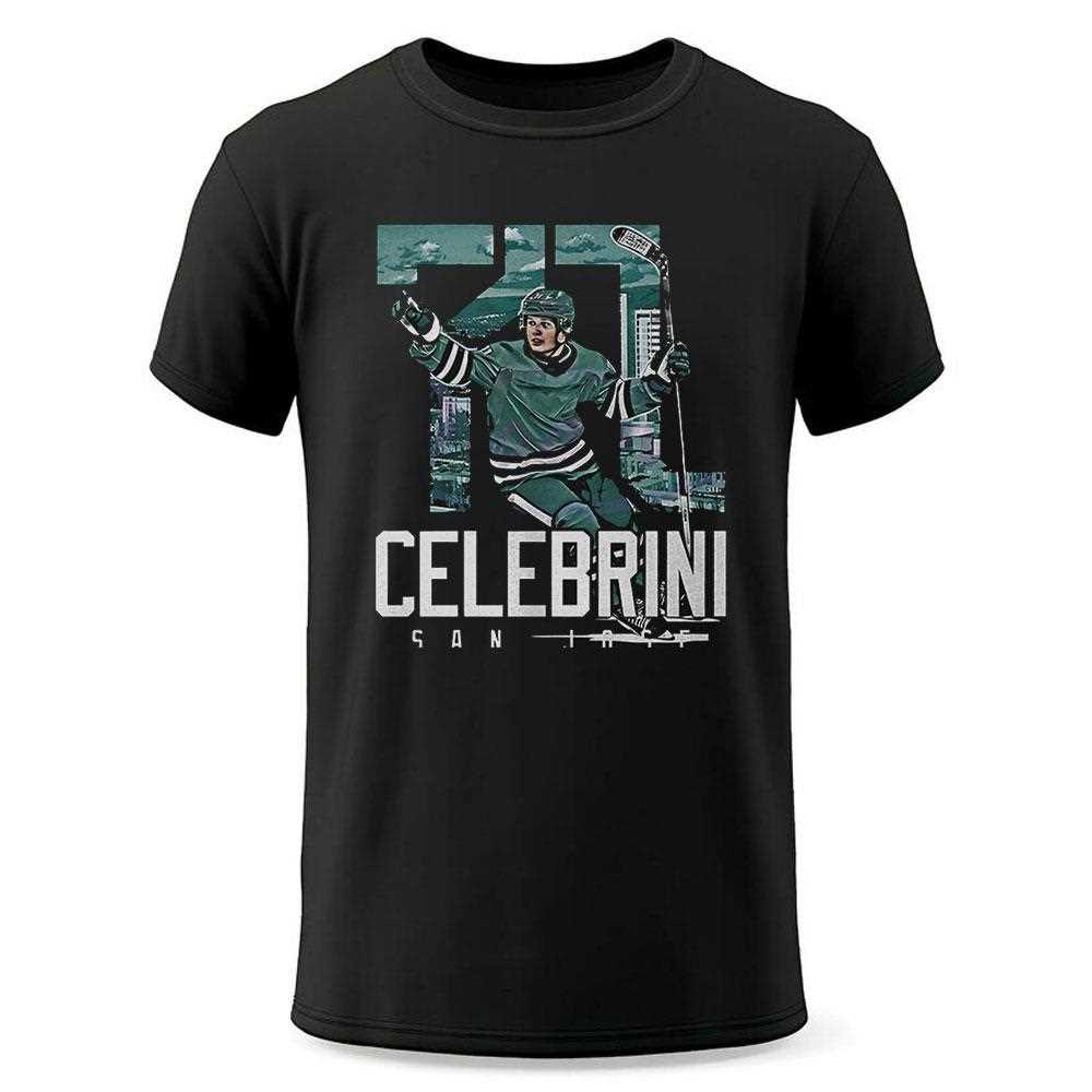 Macklin Celebrini 71 San Jose Sharks Landmark Nhl Hockey Player Graphic Shirt Macklin Celebrini 71 San Jose Sharks Landmark Nhl Hockey Player Graphic Shirt