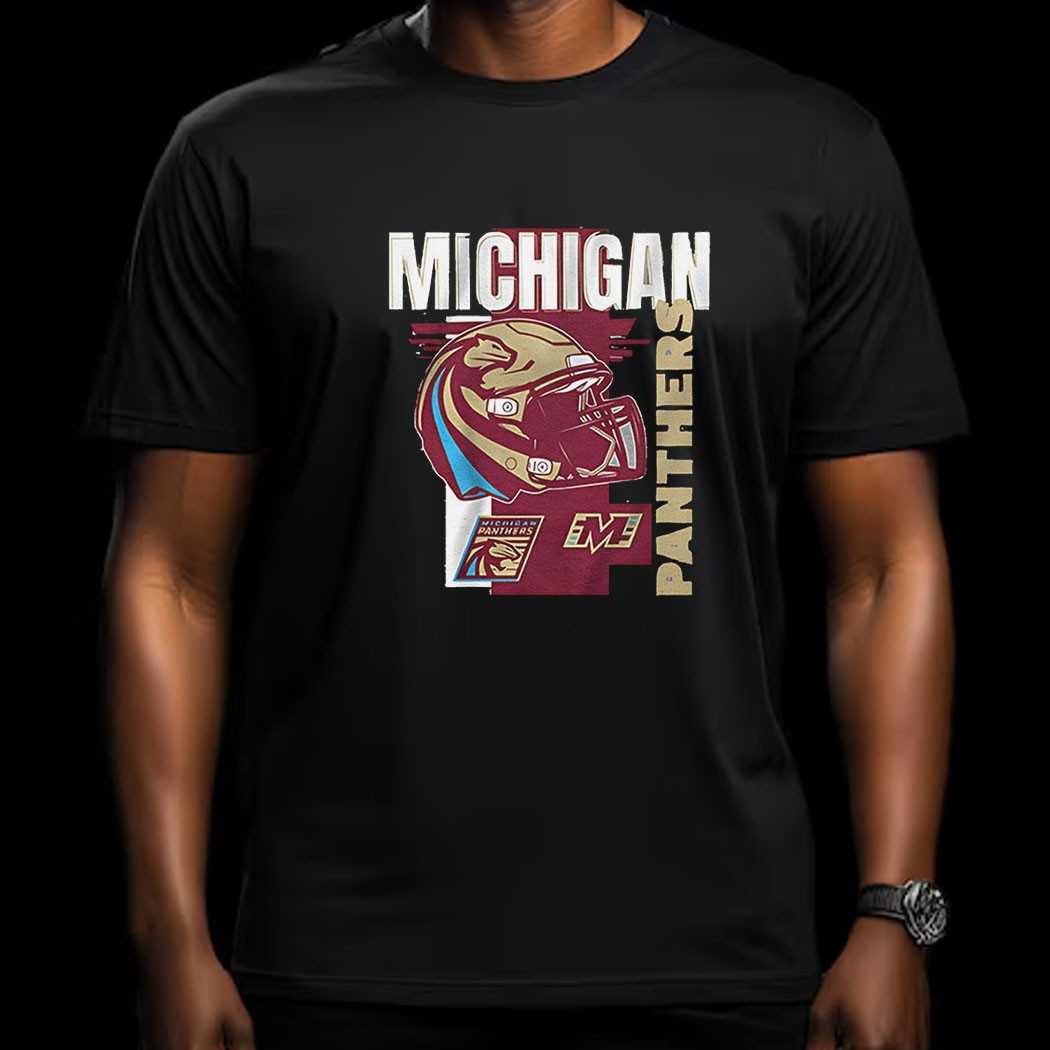 Michigan Panthers Ufl Football Helmet Frame Shirt