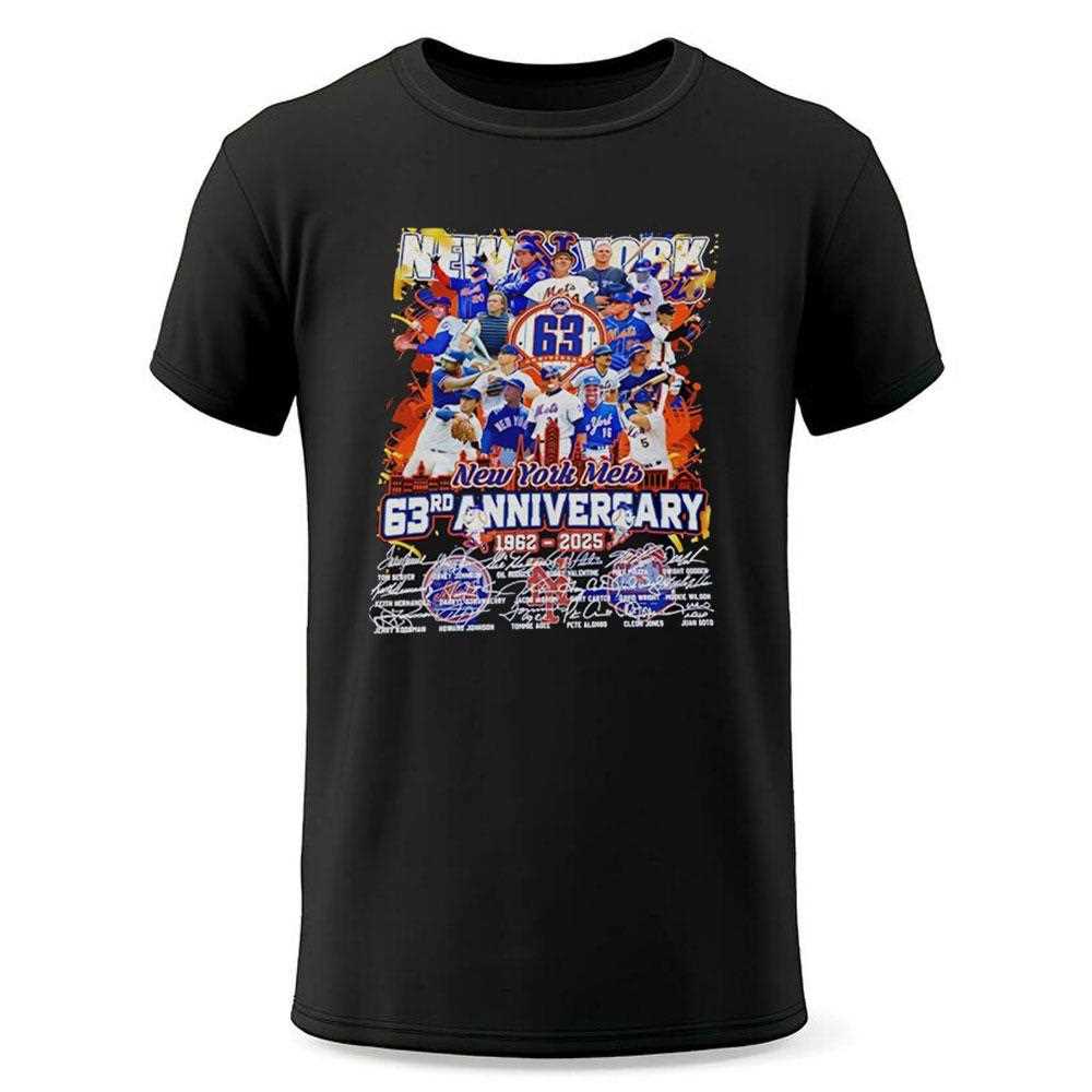 New York Mets 63rd Anniversary 1962 2025 Signatures Shirt New York Mets 63rd Anniversary 1962 2025 Signatures Shirt