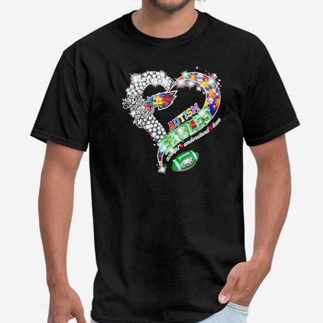 Seattle Seahawks Autism Accept Understand Love Awareness Diamond Heart Shirt