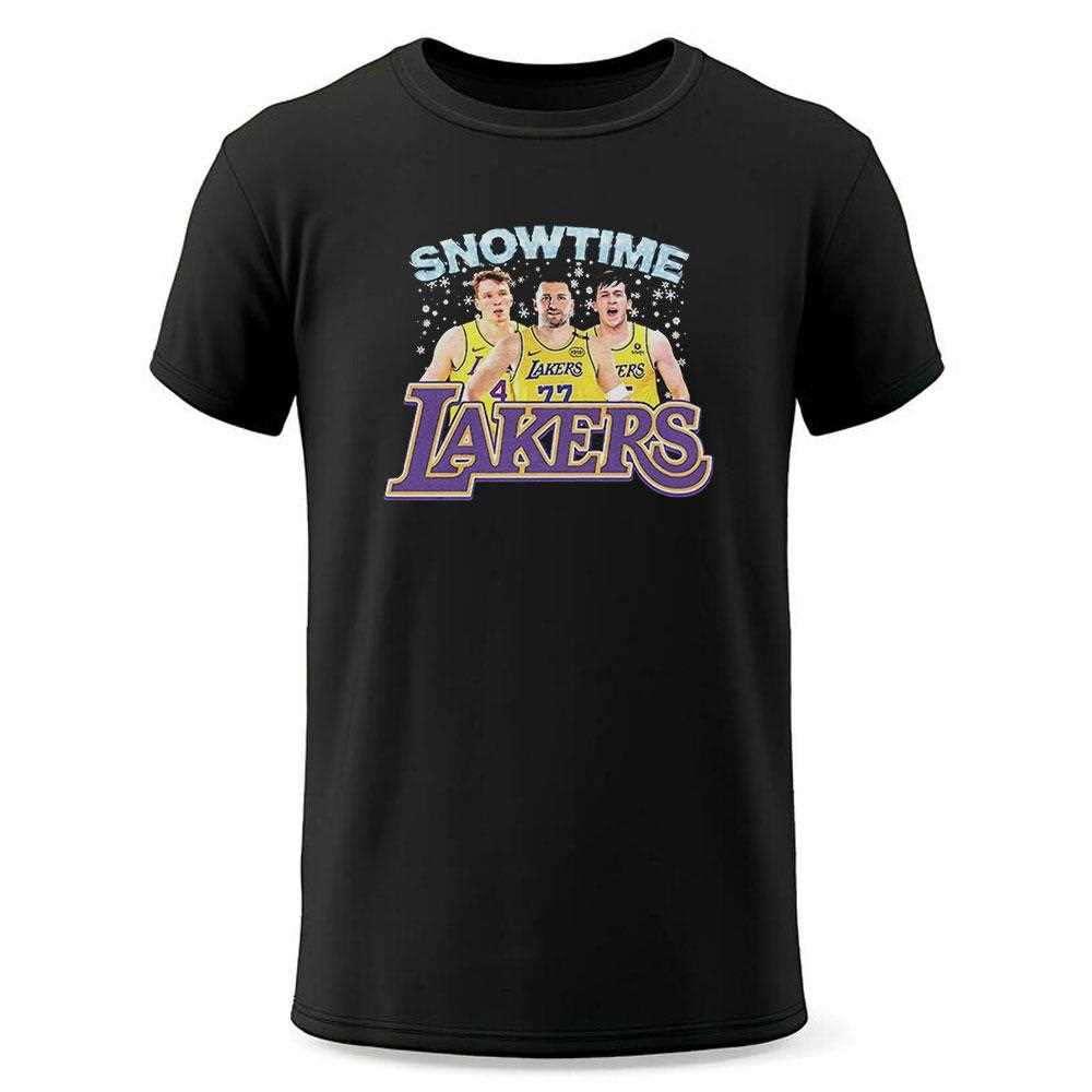 Snowtime Lakers Luka Doncic Austin Reaves Dalton Knecht Shirt Snowtime Lakers Luka Doncic Austin Reaves Dalton Knecht Shirt