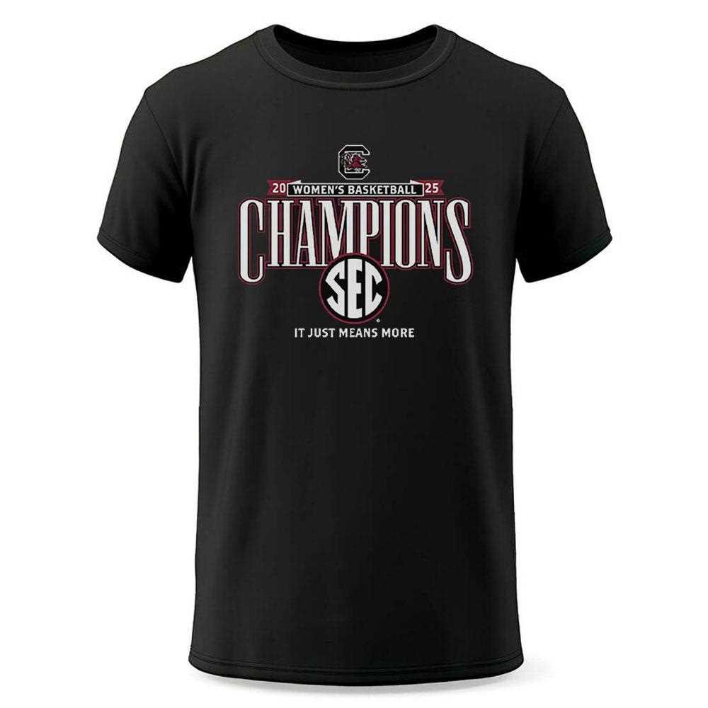South Carolina Gamecocks 2025 Sec Womens Basketball Regular Season Champions Locker Room Shirt South Carolina Gamecocks 2025 Sec Womens Basketball Regular Season Champions Locker Room Shirt