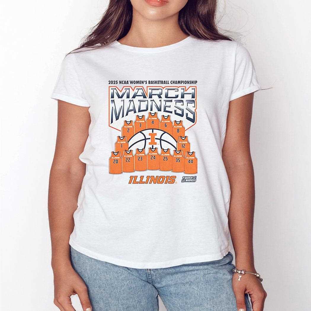 Illinois Fighting Illini 2025 Ncaa Womens Basketball Championship March Madness Shirt Illinois Fighting Illini 2025 Ncaa Womens Basketball Championship March Madness Shirt