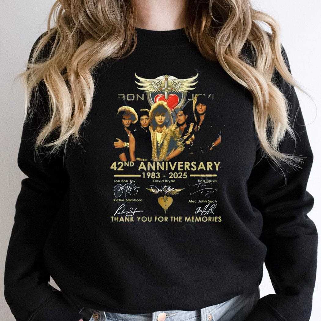 Bon Jovi 42nd Anniversary 1983 2025 Thank You For The Memories Shirt Bon Jovi 42nd Anniversary 1983 2025 Thank You For The Memories Shirt