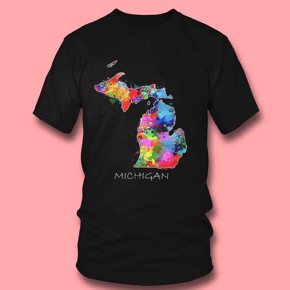 Colorful Michigan Map Art Shirt Colorful Michigan Map Art Shirt