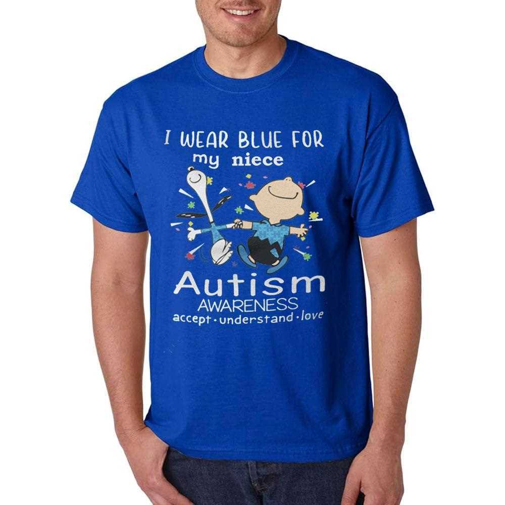I Wear Blue For My Niece Autism Awareness Charlie And Snoopy Accept Understand Love Shirt I Wear Blue For My Niece Autism Awareness Charlie And Snoopy Accept Understand Love Shirt