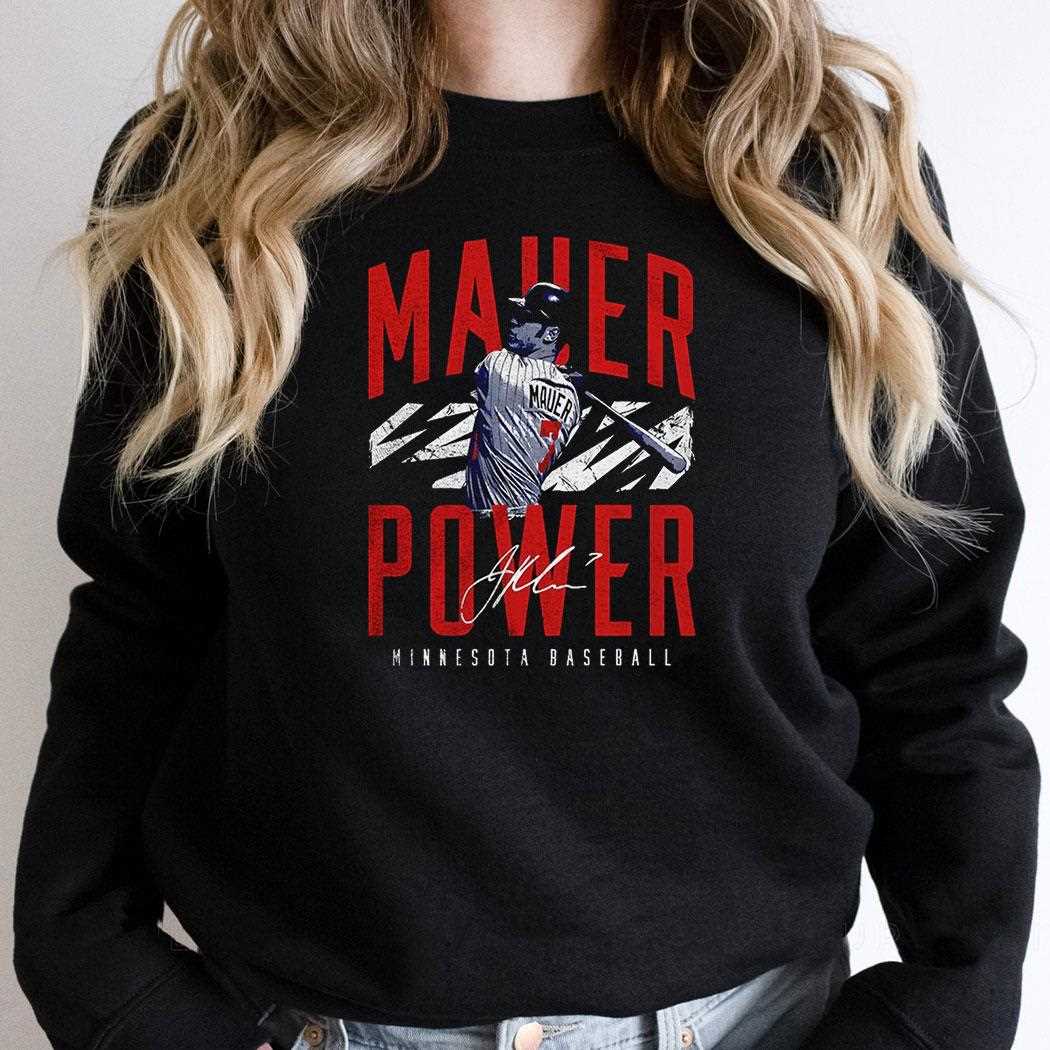 Joe Mauer Minnesota Twins Mlb Baseball Mauer Power Signature Vintage Shirt Joe Mauer Minnesota Twins Mlb Baseball Mauer Power Signature Vintage Shirt