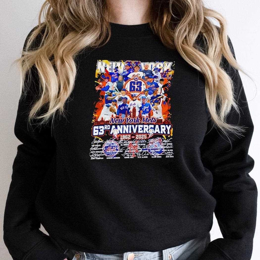 New York Mets 63rd Anniversary 1962 2025 Signatures Shirt New York Mets 63rd Anniversary 1962 2025 Signatures Shirt