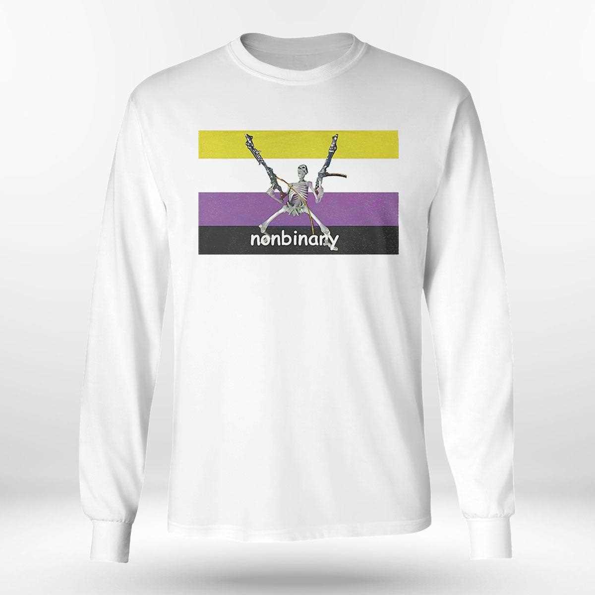 Nonbinary Skeleton Warrior Flag Shirt Nonbinary Skeleton Warrior Flag Shirt