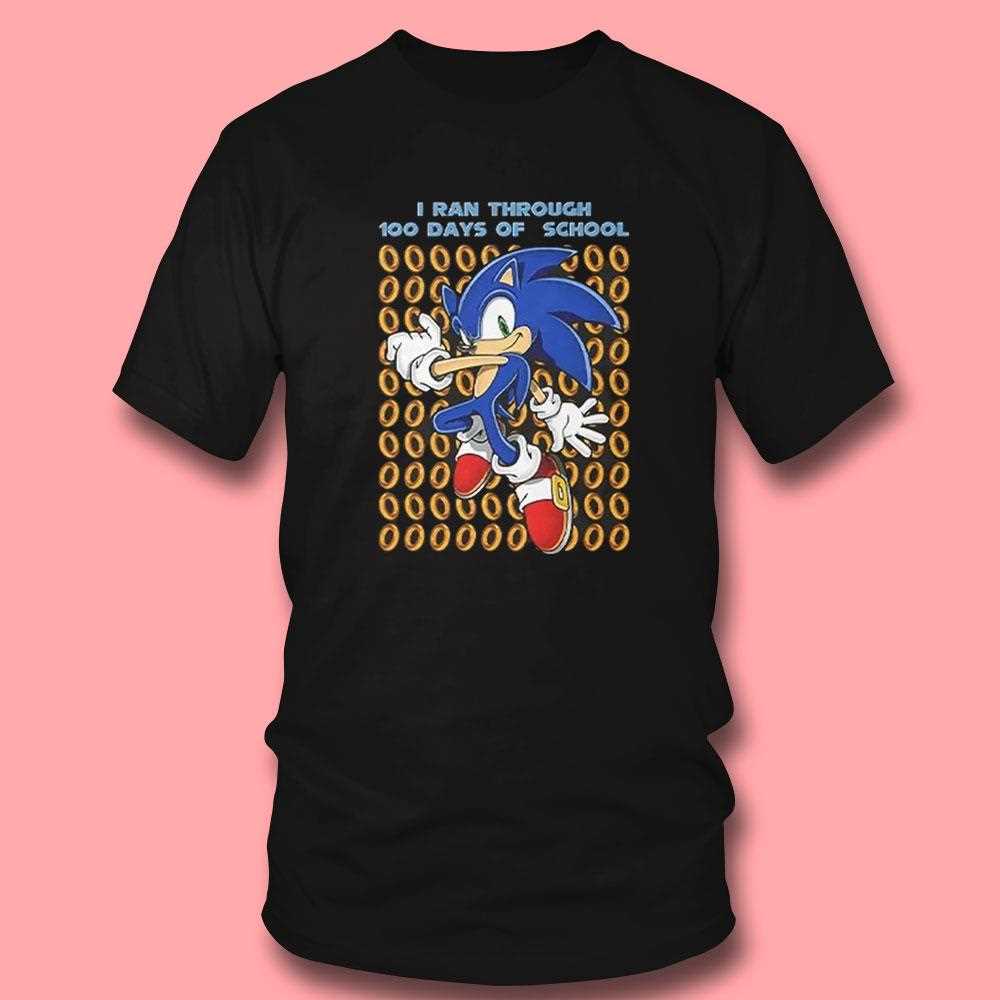 Sonic The Hedgehog I Ran Through 100 Days Of School Shirt Sonic The Hedgehog I Ran Through 100 Days Of School Shirt