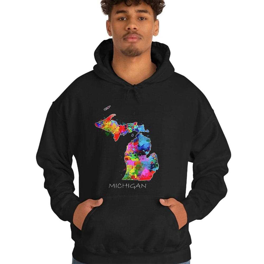 Colorful Michigan Map Art Shirt Colorful Michigan Map Art Shirt
