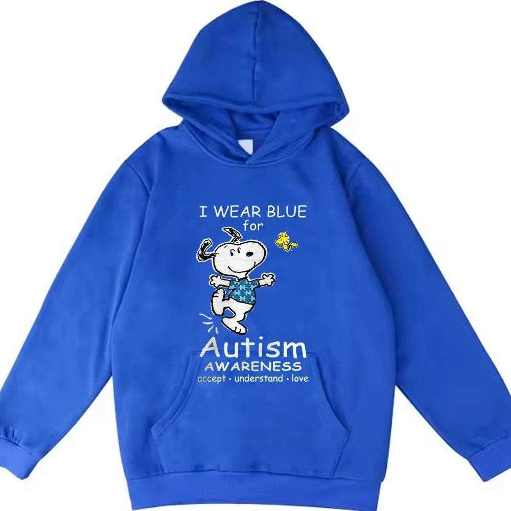 I Wear Blue For Autism Awareness Charlie And Snoopy Shirt I Wear Blue For Autism Awareness Charlie And Snoopy Shirt