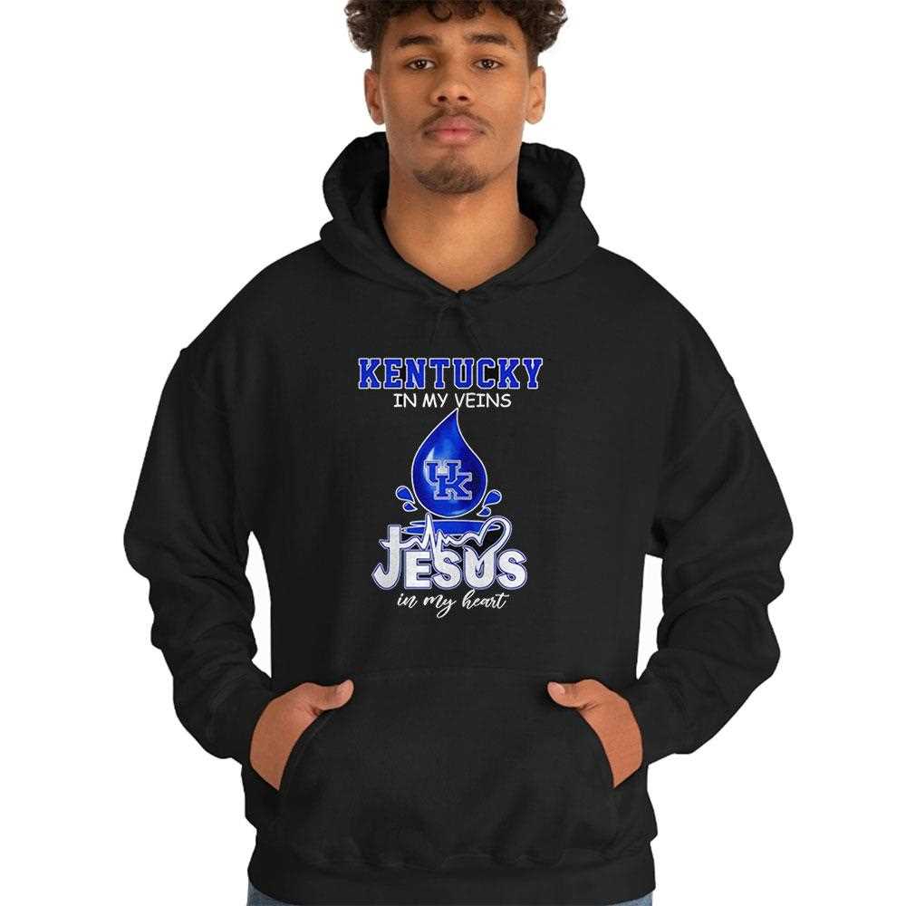 Kentucky Wildcats In My Veins Jesus In My Heart Shirt Kentucky Wildcats In My Veins Jesus In My Heart Shirt