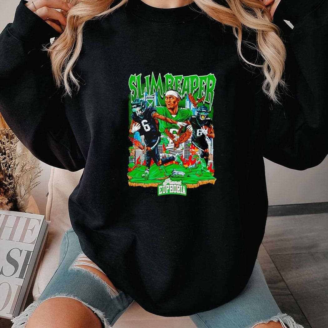 Devonta Smith X Slim Reaper Eagles Football Shirt Devonta Smith X Slim Reaper Eagles Football Shirt